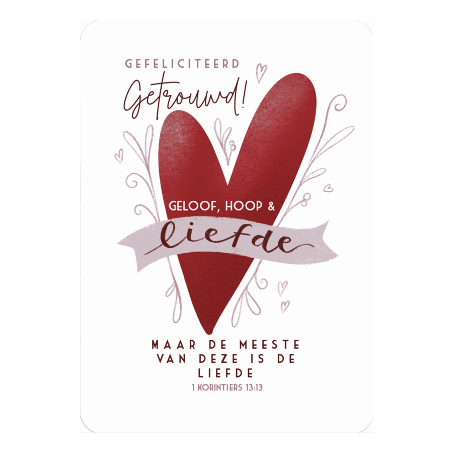 Kaart 'Geloof, hoop & liefde'