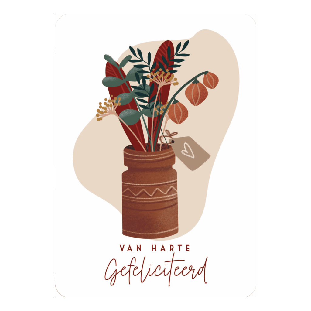 Kaart 'Gefeliciteerd - Vaas'