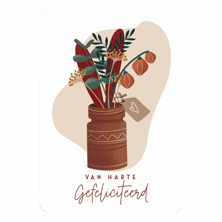 Kaart 'Gefeliciteerd - Vaas'