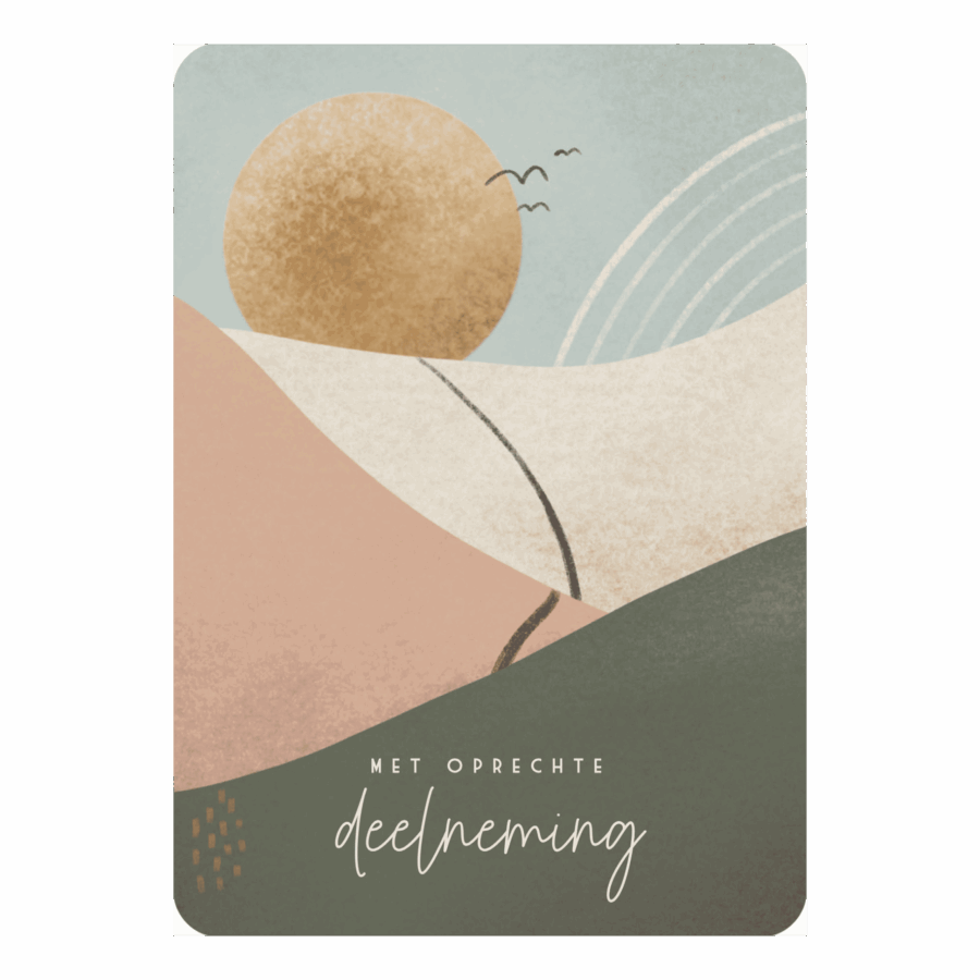 Kaart 'Oprechte deelneming - zon'