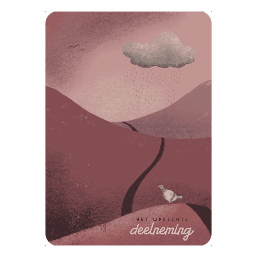 Kaart 'Oprechte deelneming - regen'