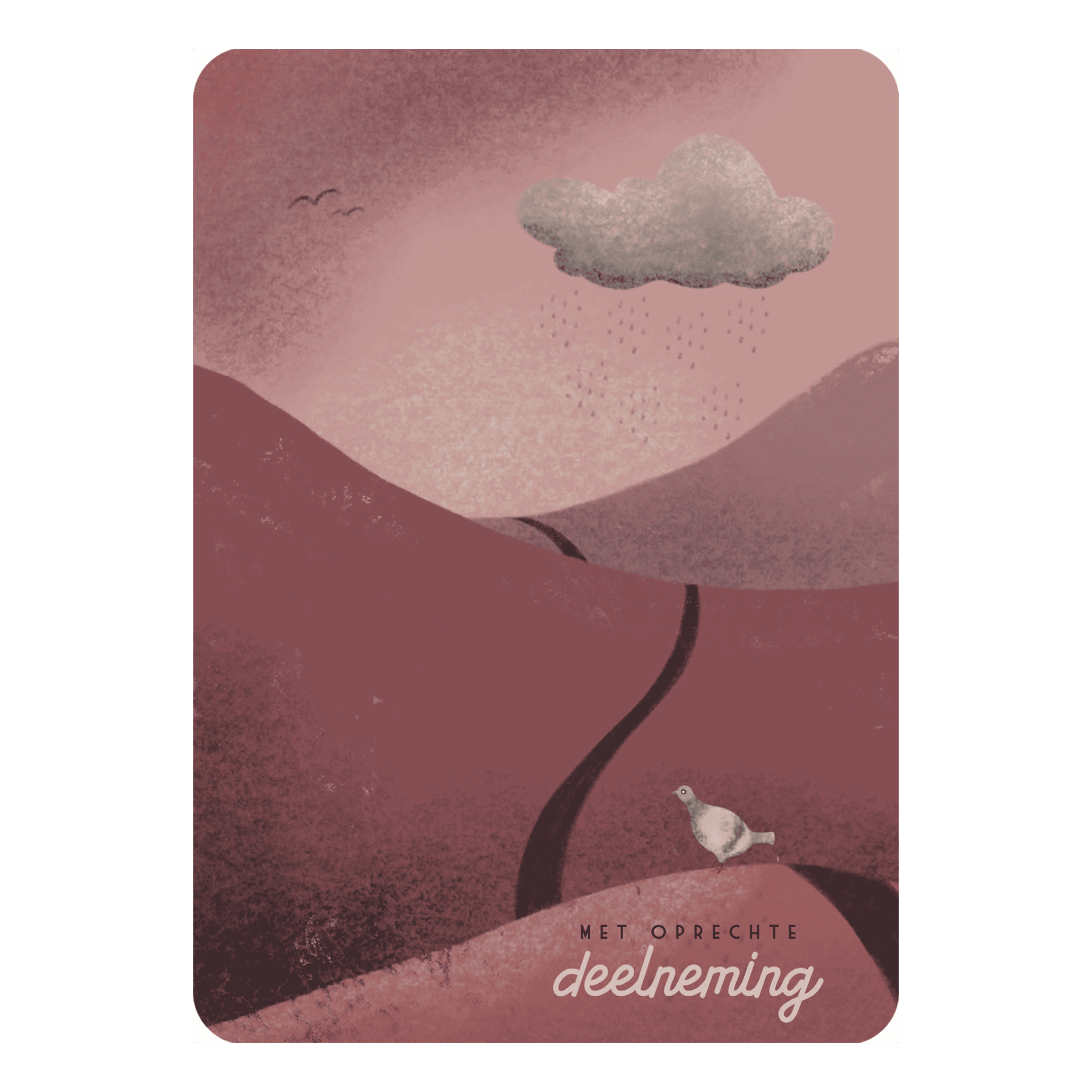 Kaart 'Oprechte deelneming - regen'