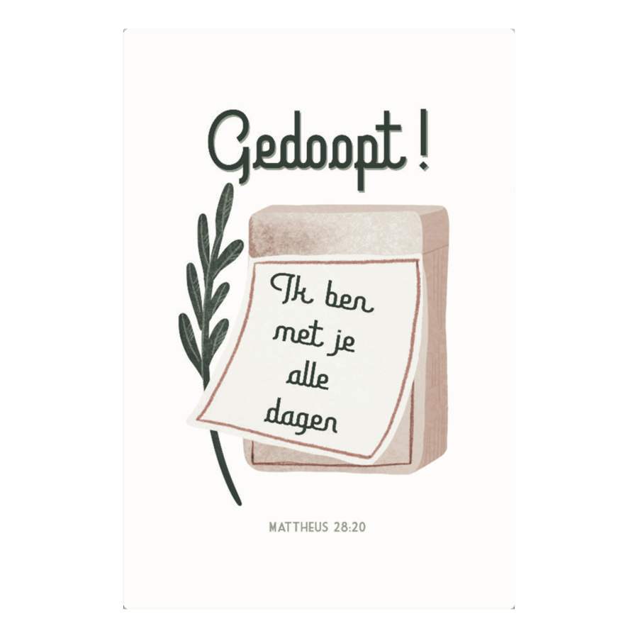 Kaart 'Gedoopt'