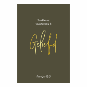 Kaart 'Kostbaar, waardevol & geliefd'