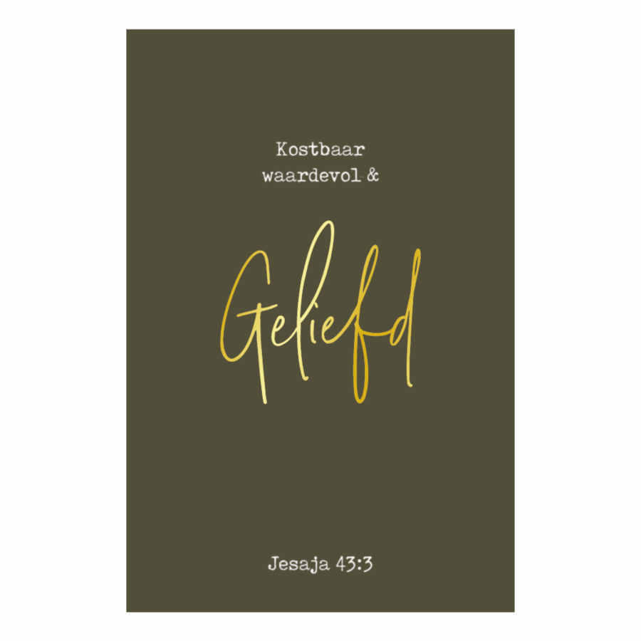 Kaart 'Kostbaar, waardevol & geliefd'