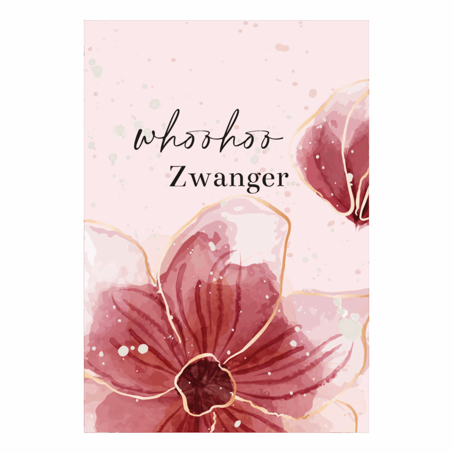 Wenskaart 'Woohoo, zwanger!'