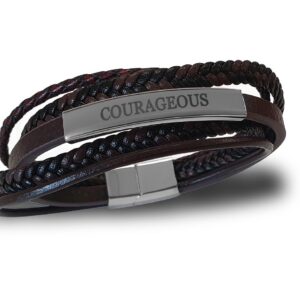 Leren armband "Courageous"