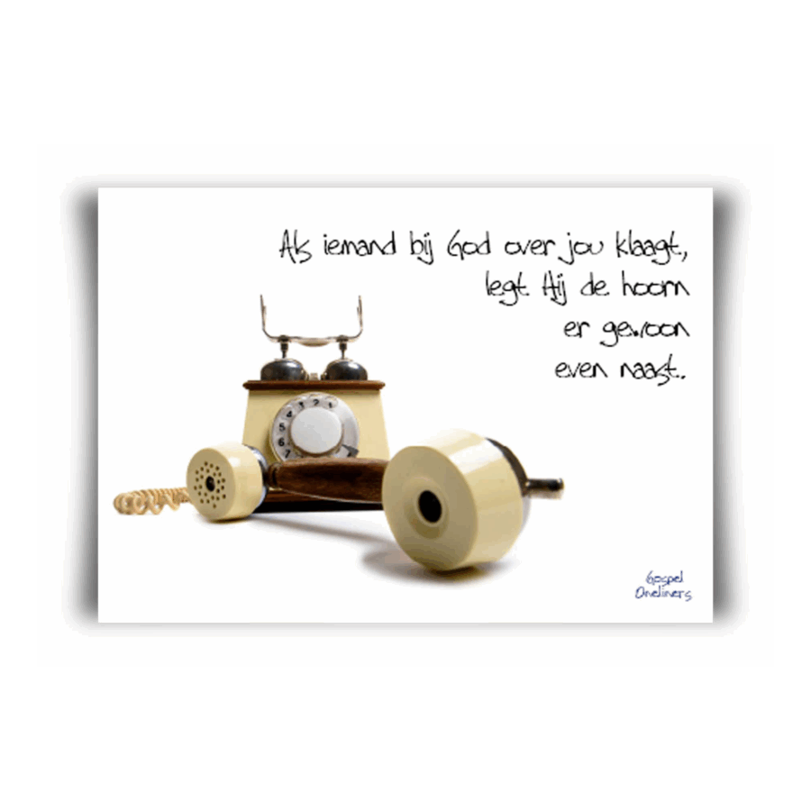 Poster A4 als iemand bij God over je klaagt