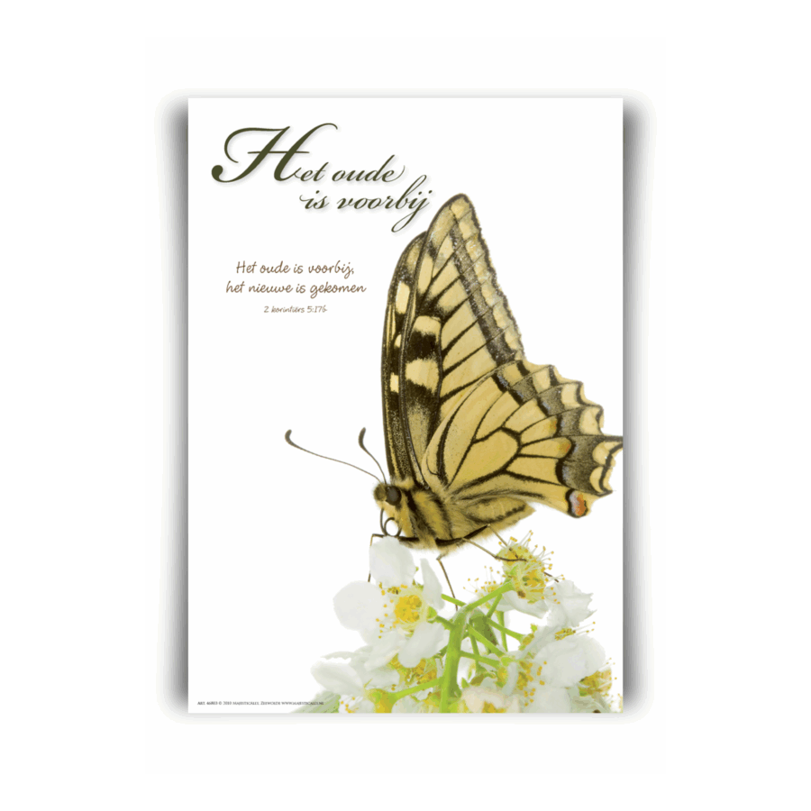 Poster A4 'Het oude is voorbij'