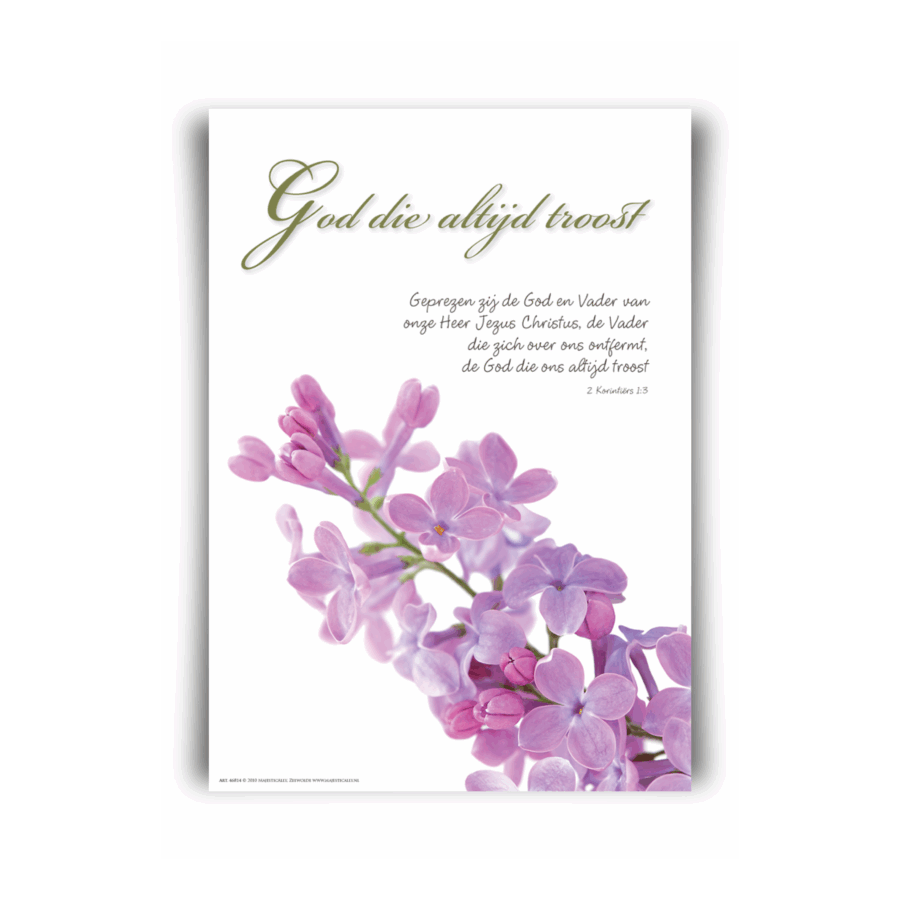 Poster A4 'God die altijd troost'