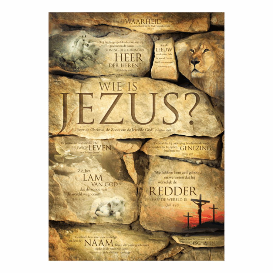 Poster 'Wie is Jezus'