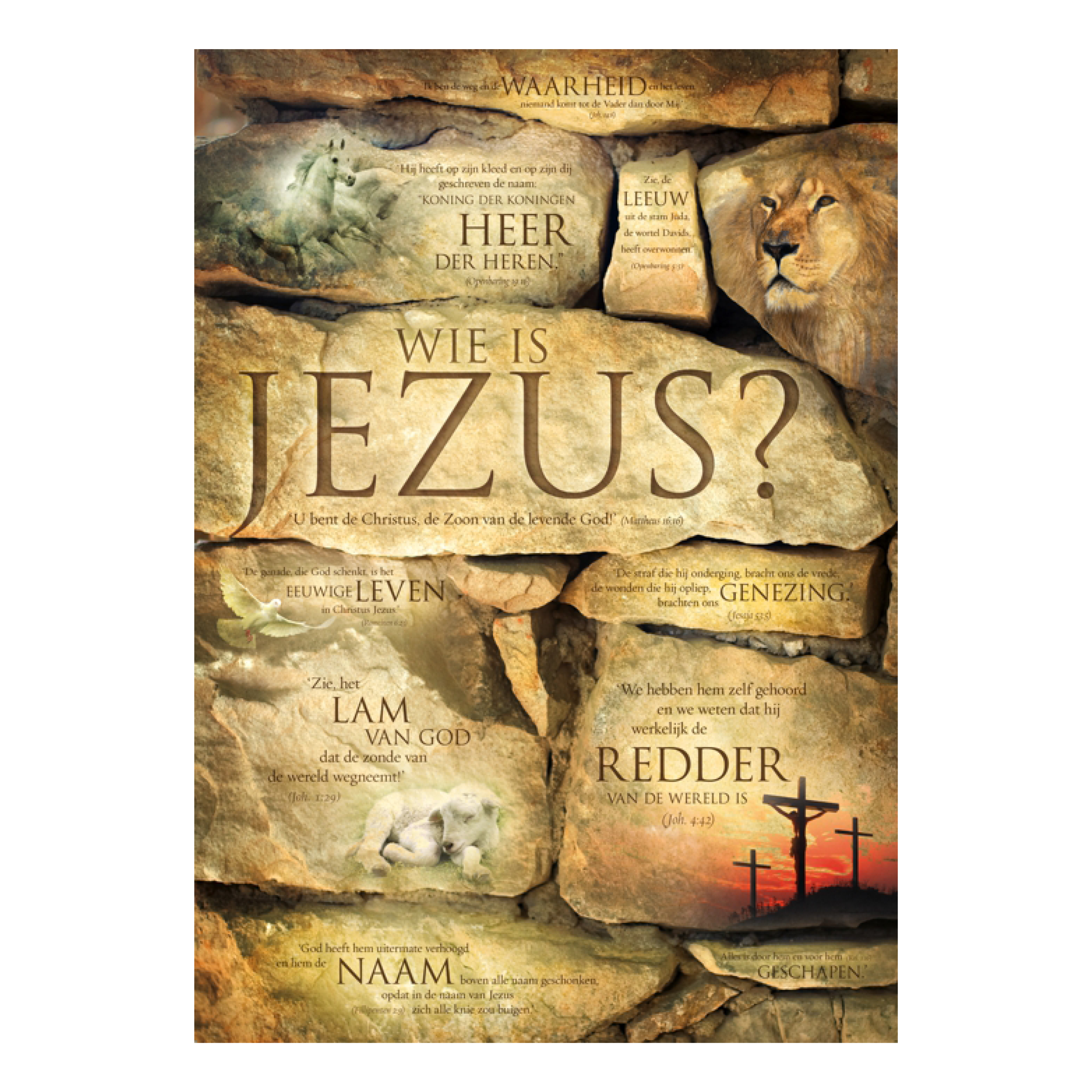 Poster 'Wie is Jezus'
