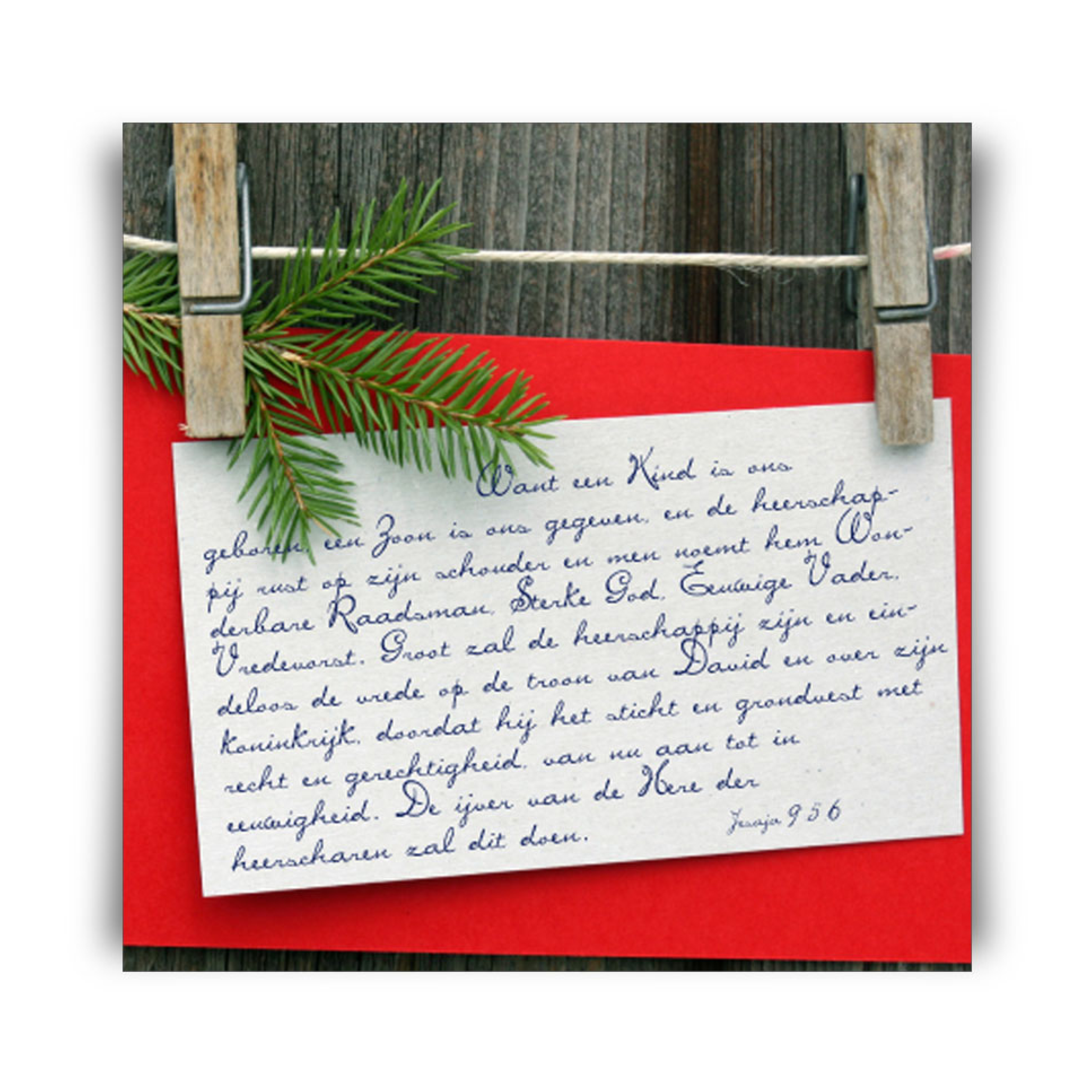 Kerstkaart 'Want een kind is ons geboren'