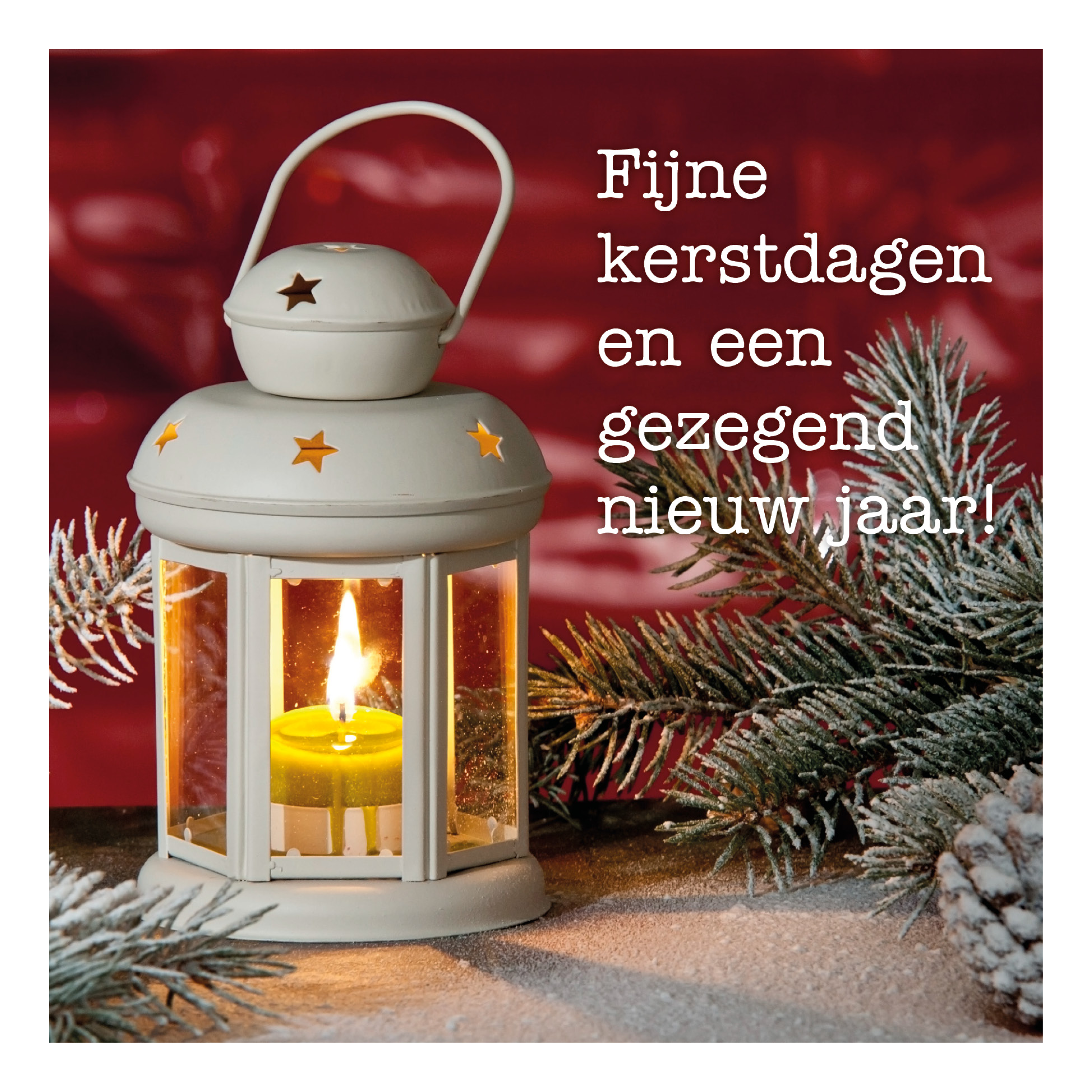 Kaart kerst lantaarn met kaars