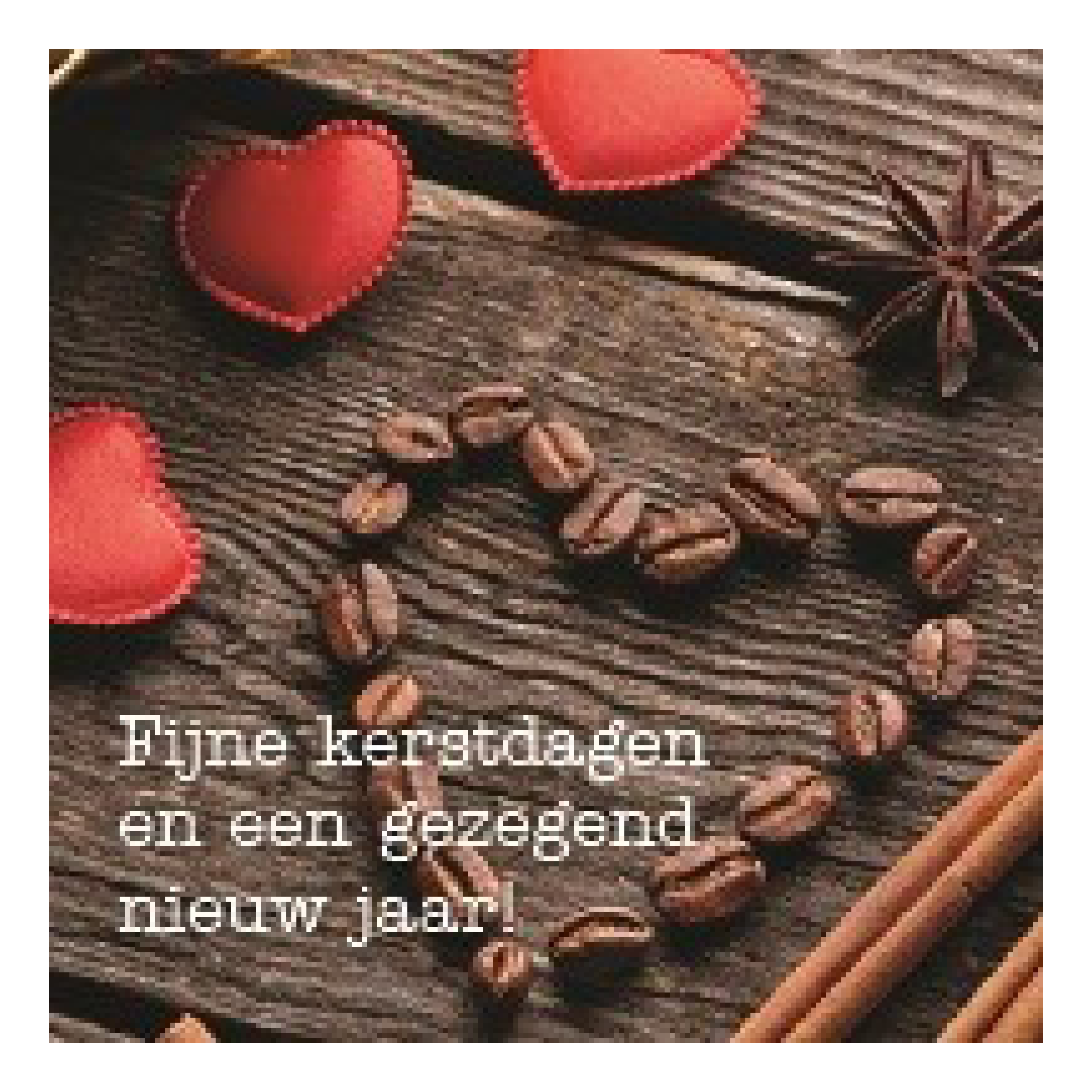 Kerstkaart 'koffiehart'