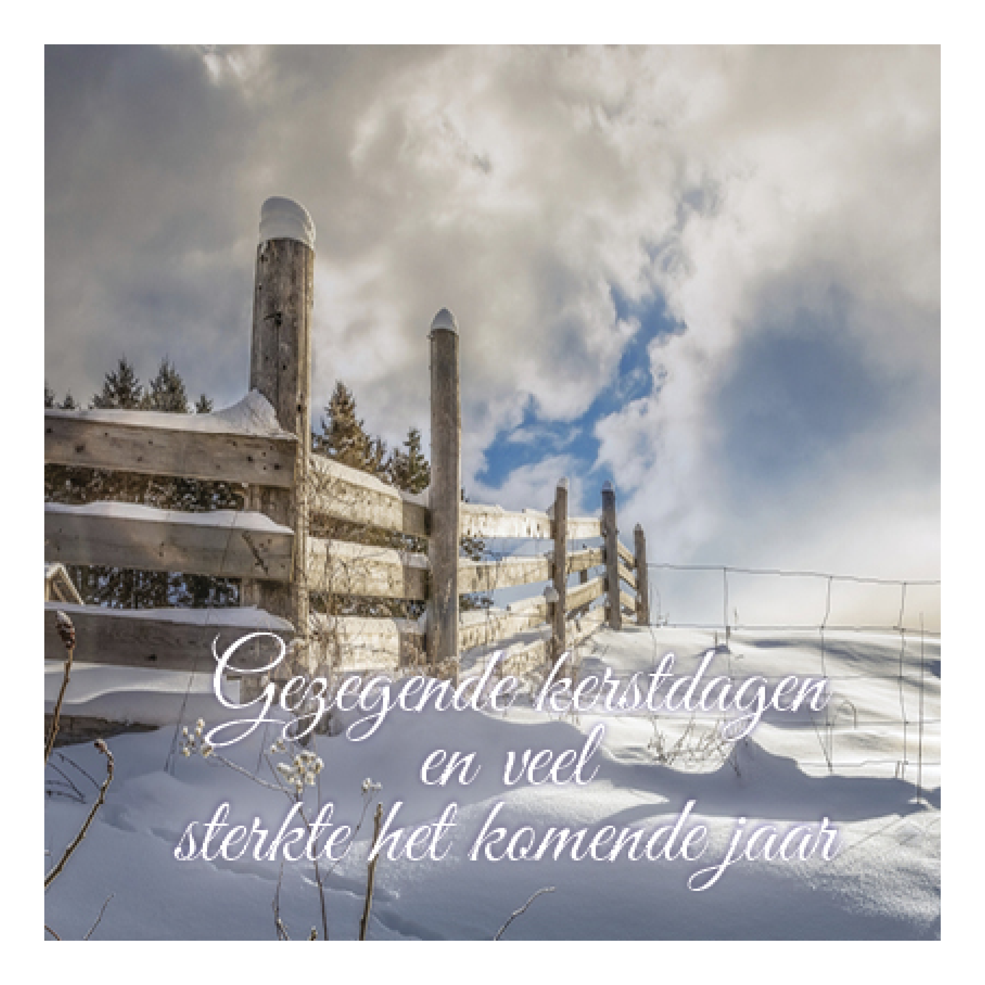 Kerstkaart 'Gezegende kerstdagen - sterkte'