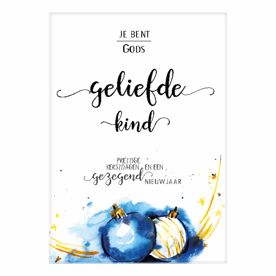 Kerstkaart 'Blauwe kerstbal' Hour of Power