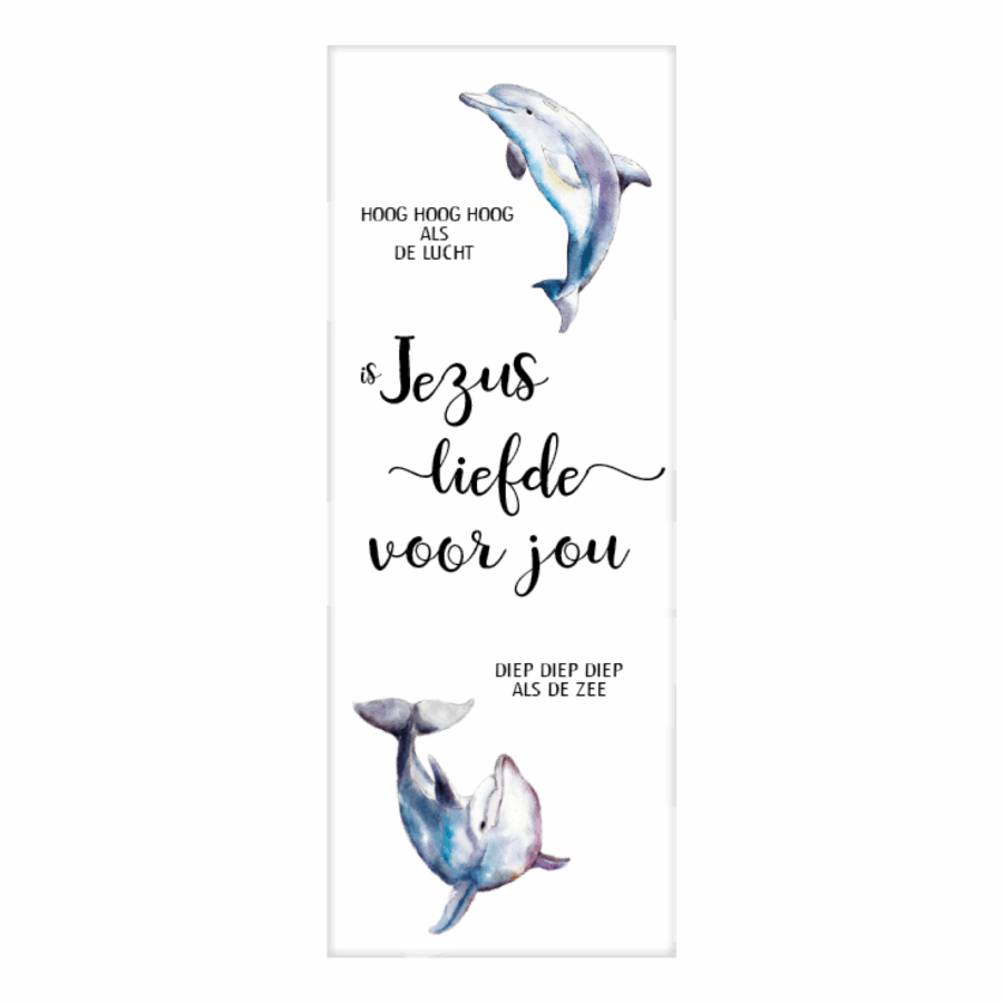 Boekenlegger dolfijn Jezus liefde voor j