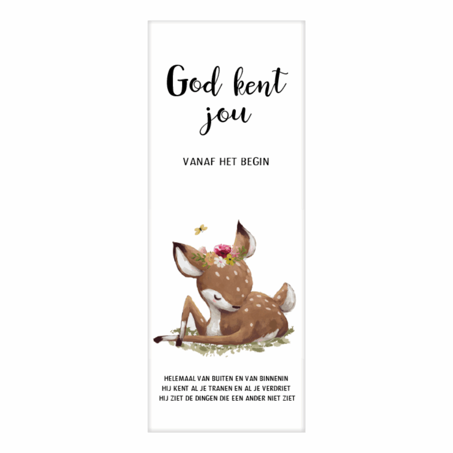 Boekenlegger hertje God kent jou