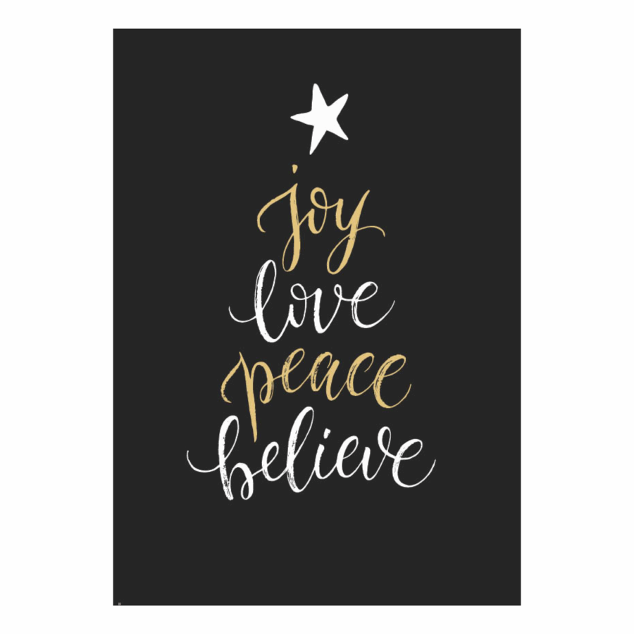 Cadeaubord 'Joy, Love, Peace, Believe'