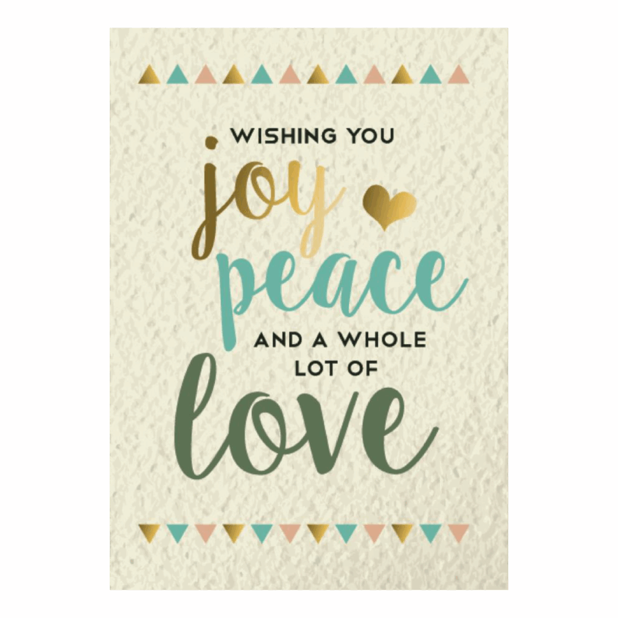kerstkaart - Joy Peace Love Believe - craft'