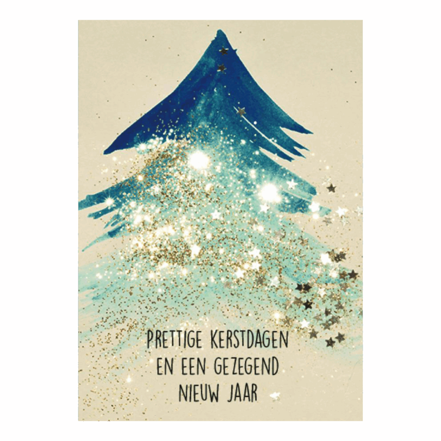 Kerstkaart 'Glitterboom'
