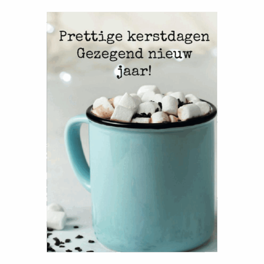 Kerstkaart 'mok chocolademelk'