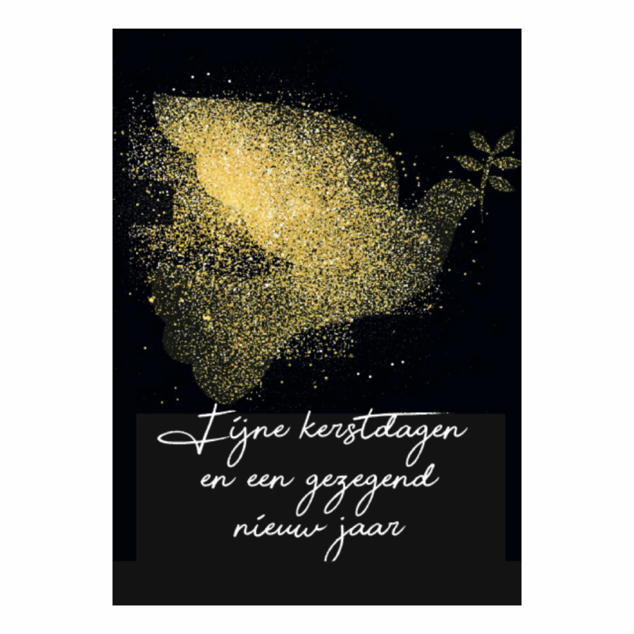 Kerstkaart 'Glitterduif'
