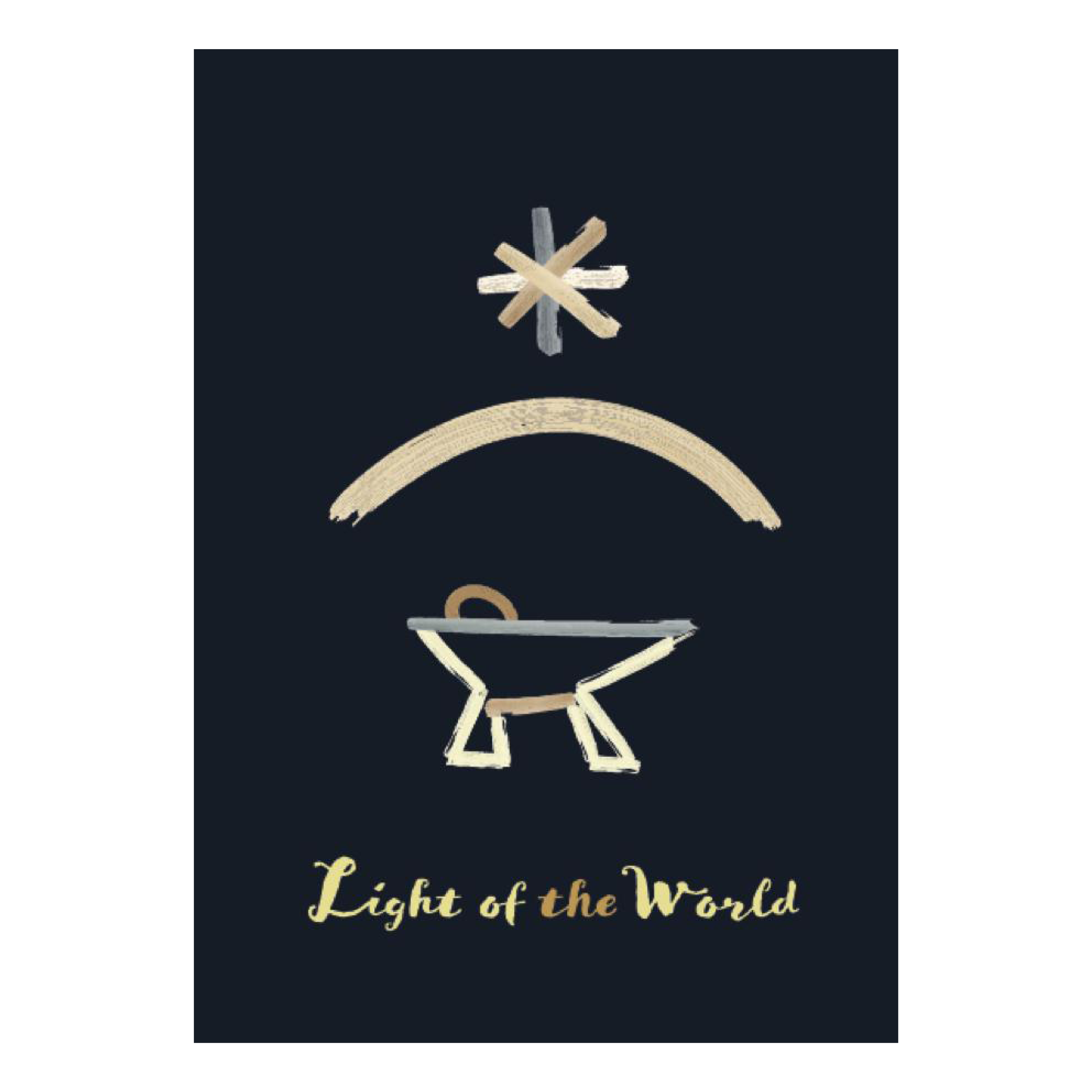 Kerstkaart 'Light of the world - kribbe'