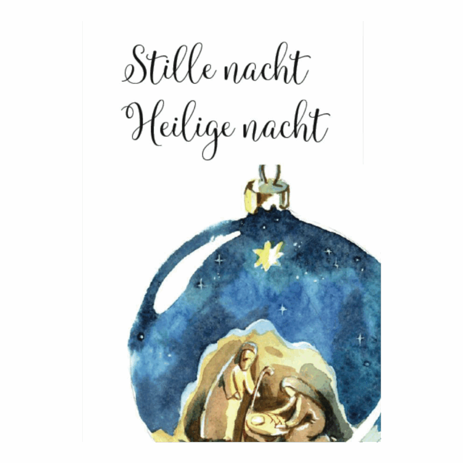 Kerstkaart 'Stille nacht - kerstbal'