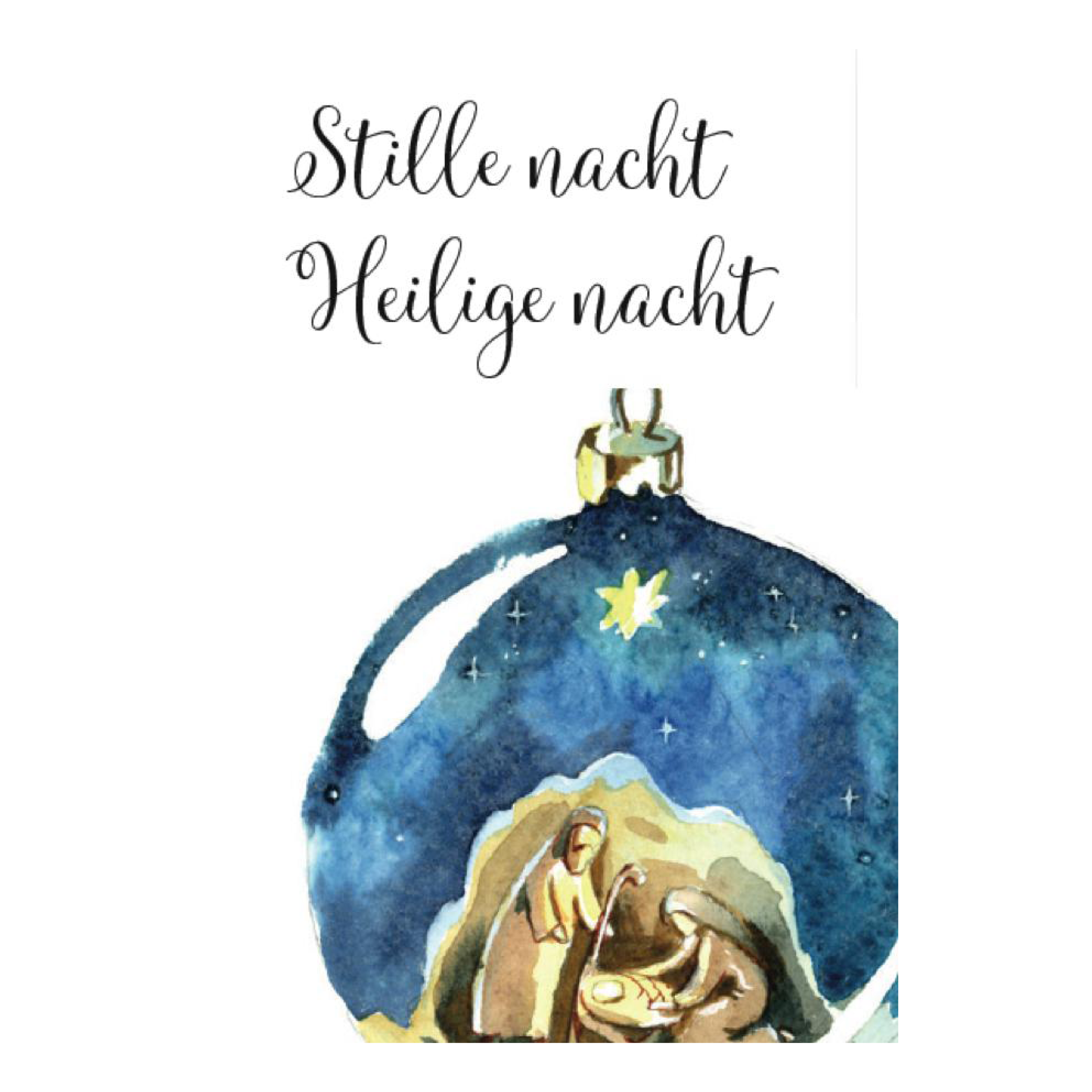 Kerstkaart 'Stille nacht - kerstbal'