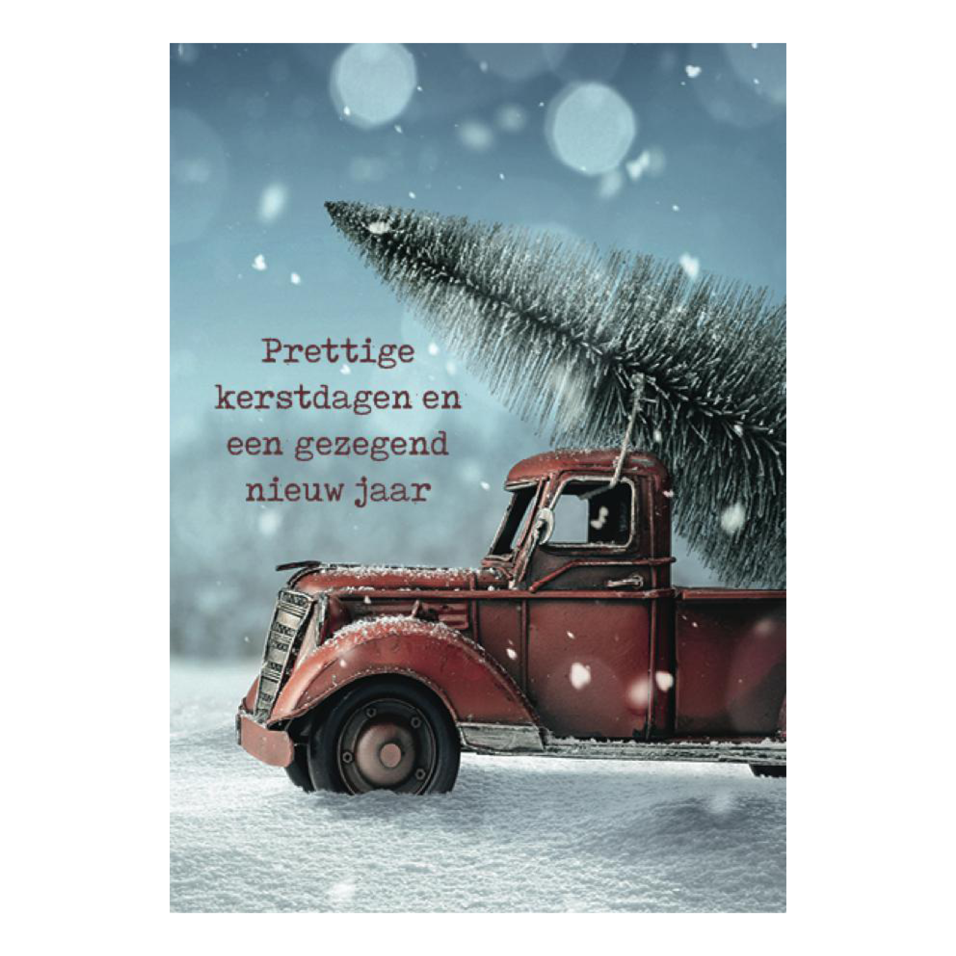 Kerstkaart 'Auto met boom'