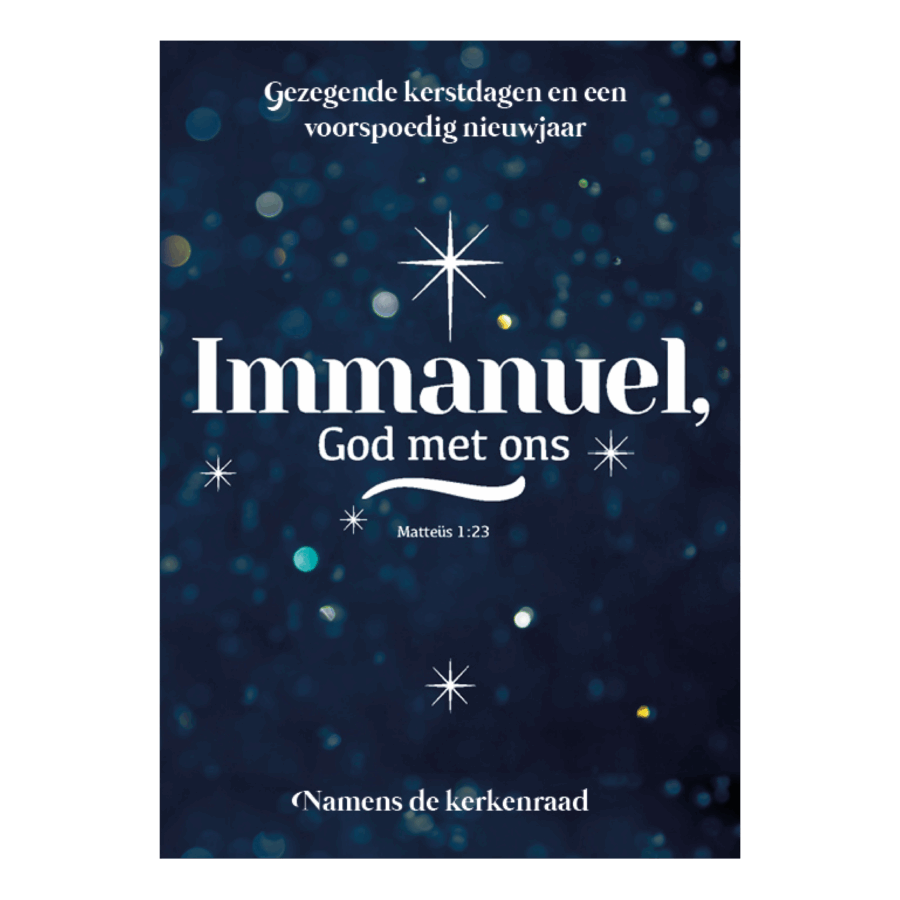 Kerstkaart ' Immanuel - kerkenraad'