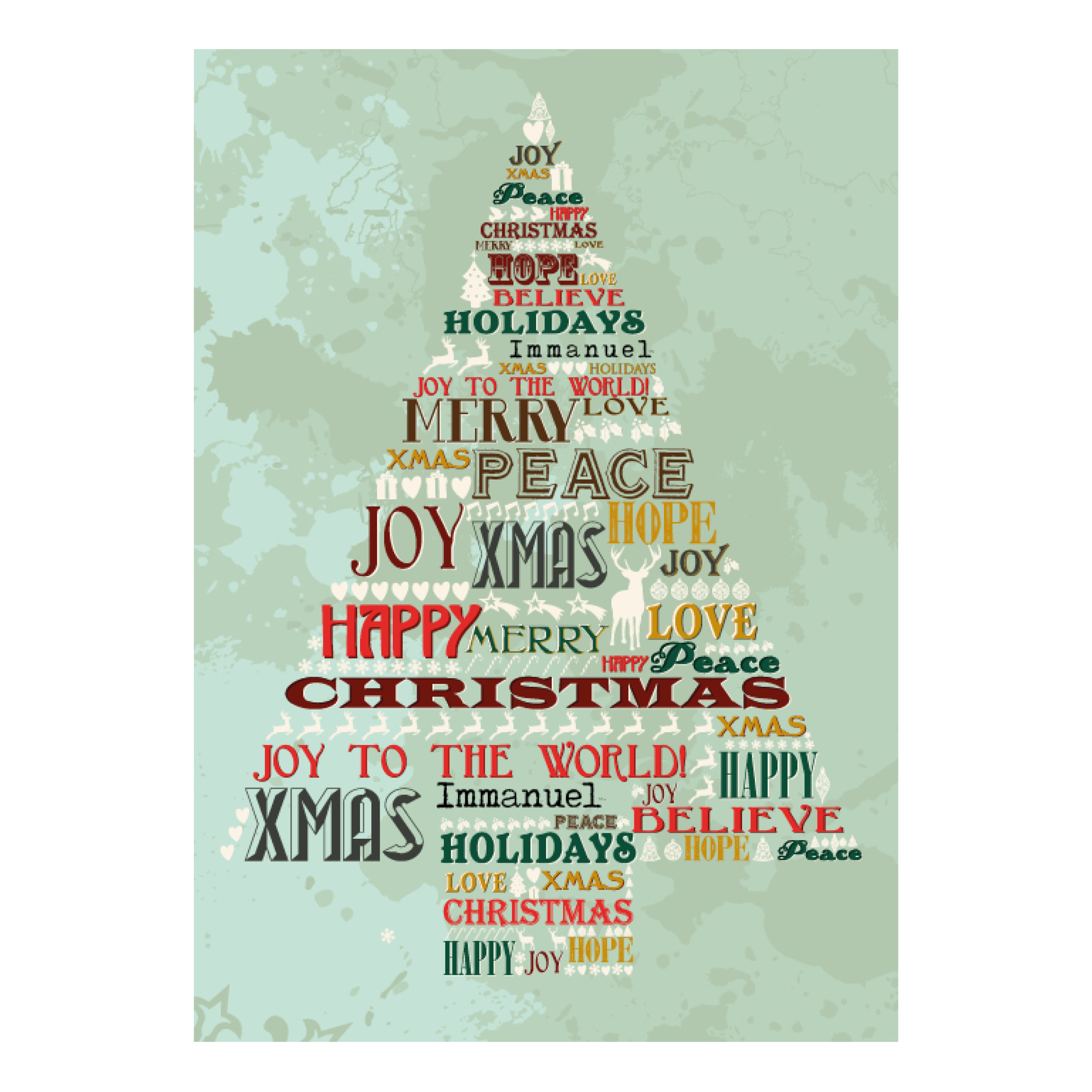 Kerstkaart 'Letterboom'