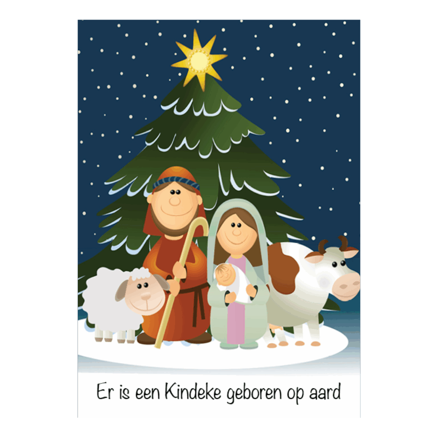 Kerstkaart 'Kerstboom - kinderen'