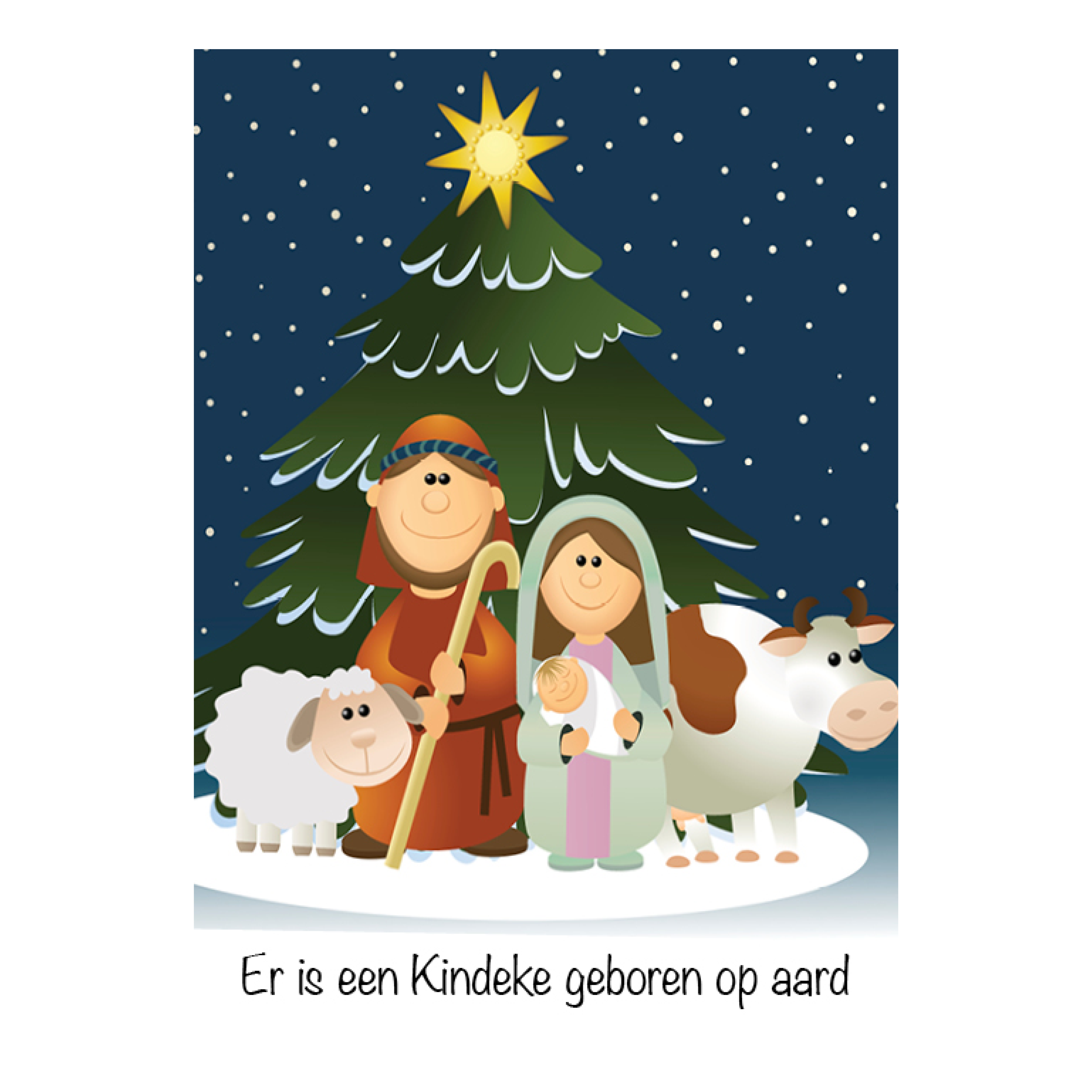 Kerstkaart 'Kerstboom - kinderen'
