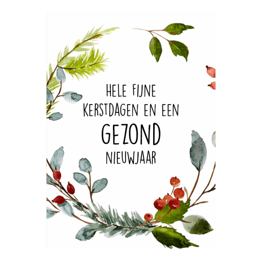 Kerstkaart 'Gezond Nieuwjaar'