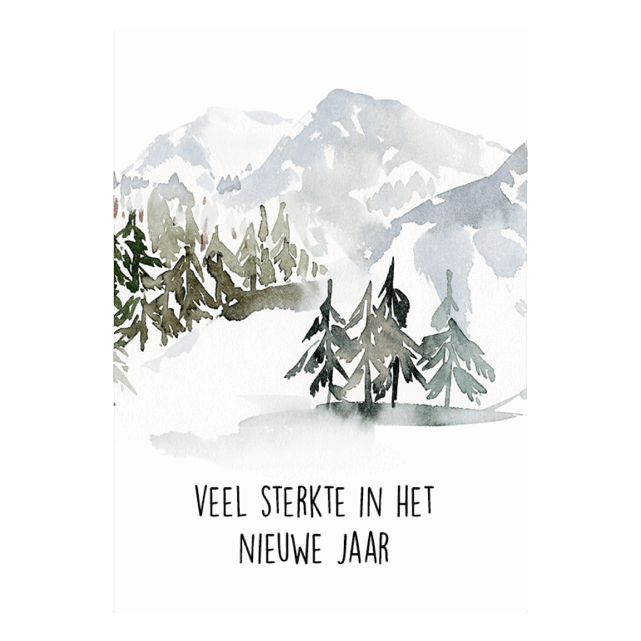Kerstkaart 'Veel sterkte'