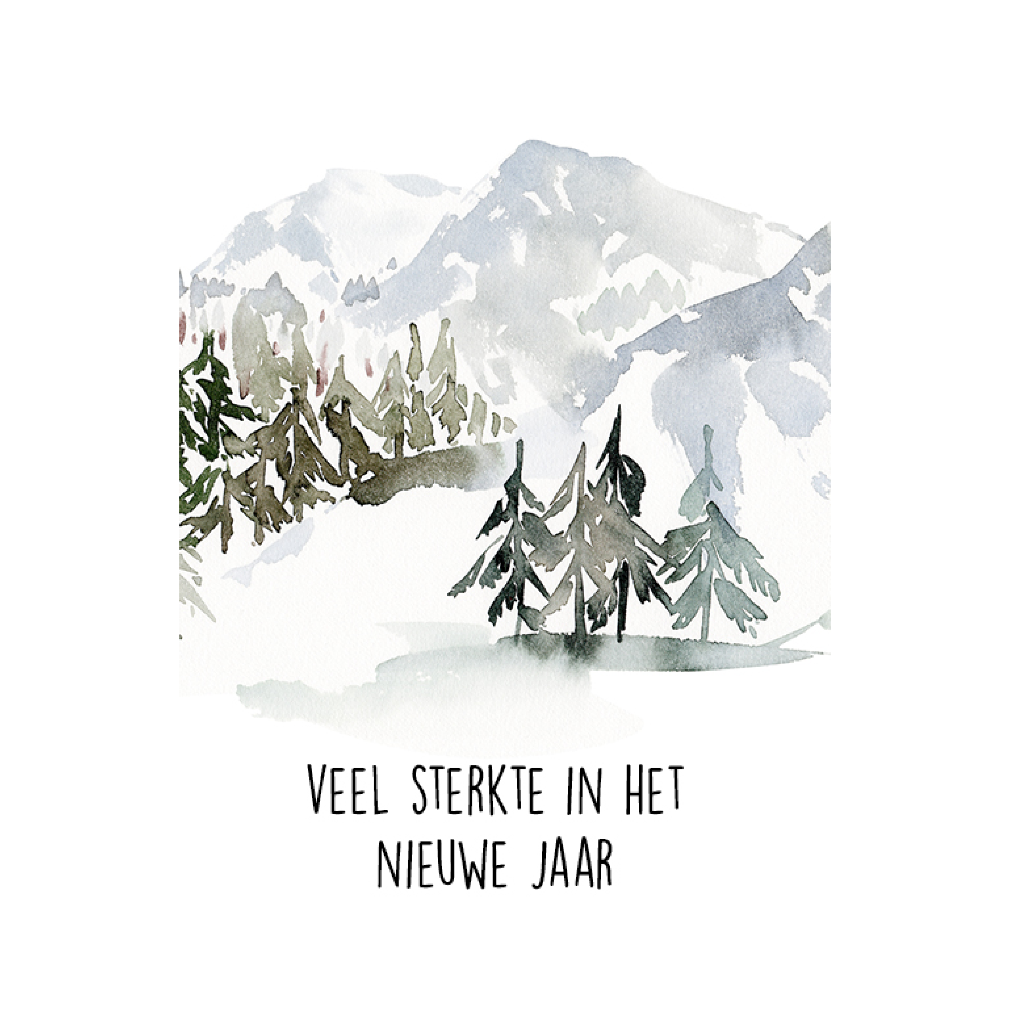 Kerstkaart 'Veel sterkte'