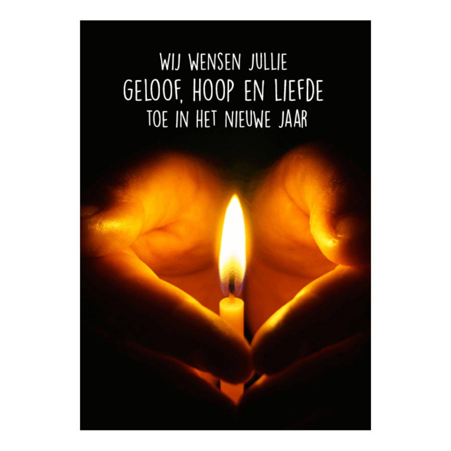 Kerstkaart 'Geloof, hoop en liefde'