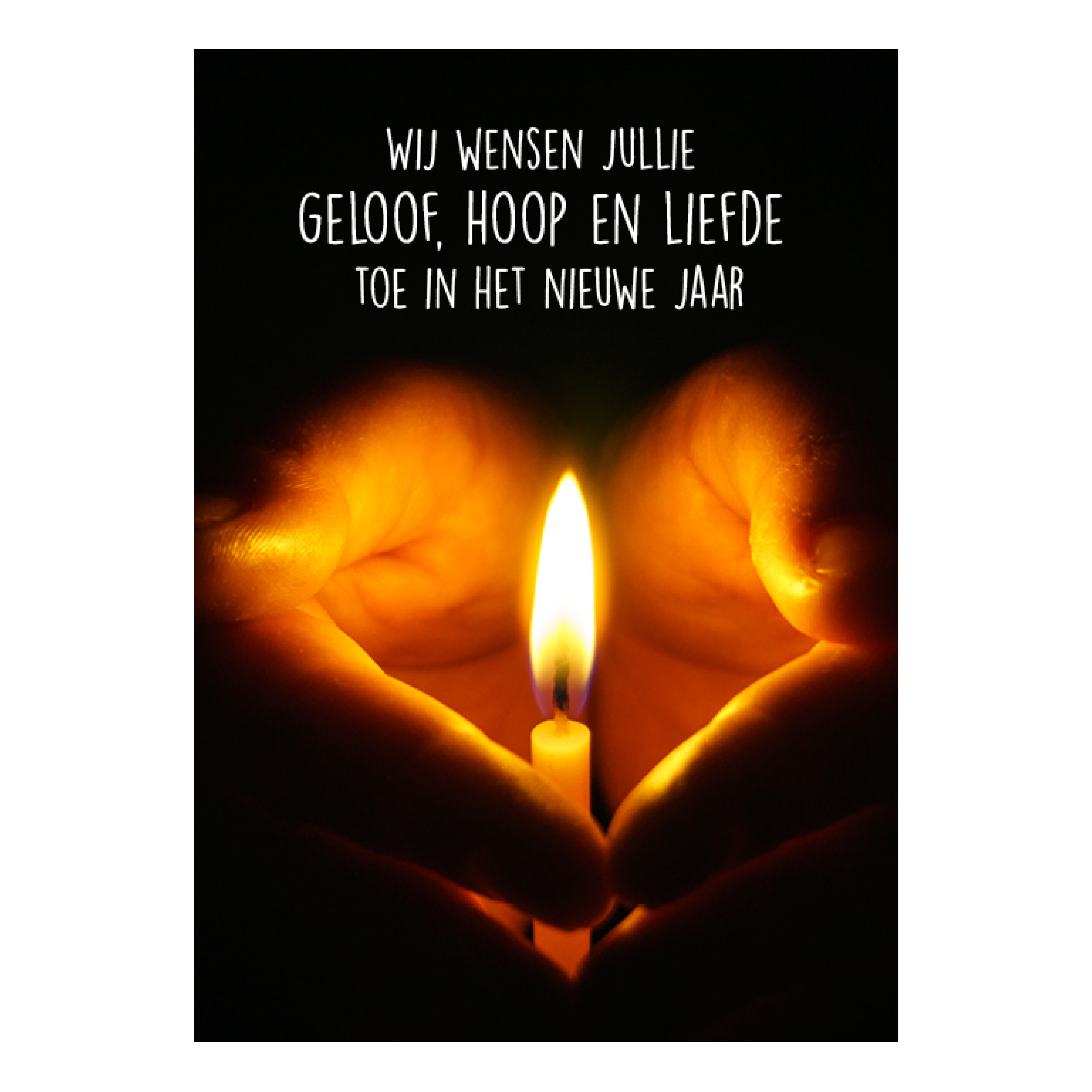 Kerstkaart 'Geloof, hoop en liefde'