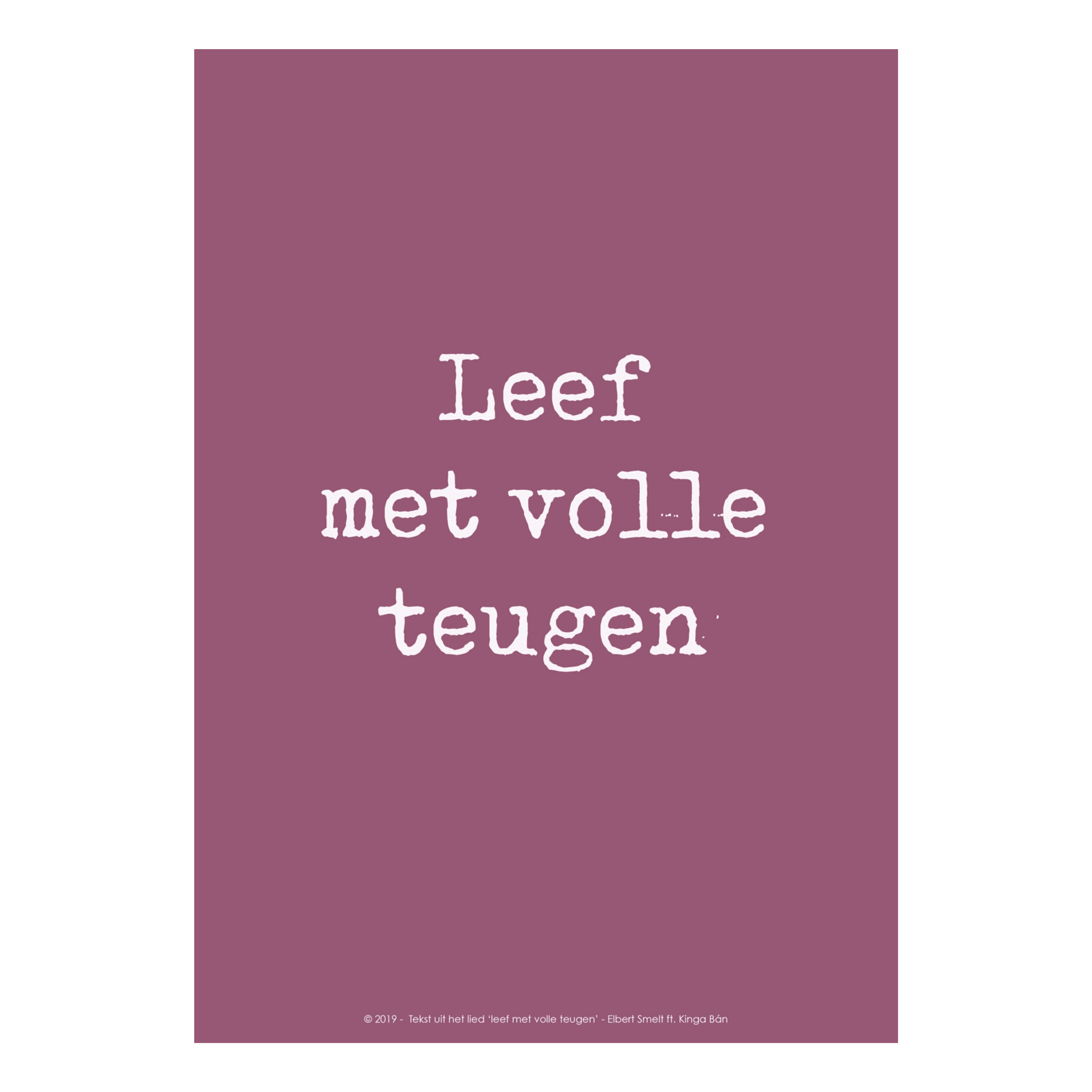 Poster Leef met volle teugen' - Roze
