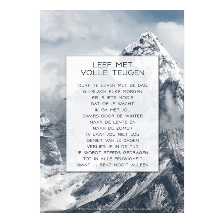 Poster 'leef met volle' - refrein berg