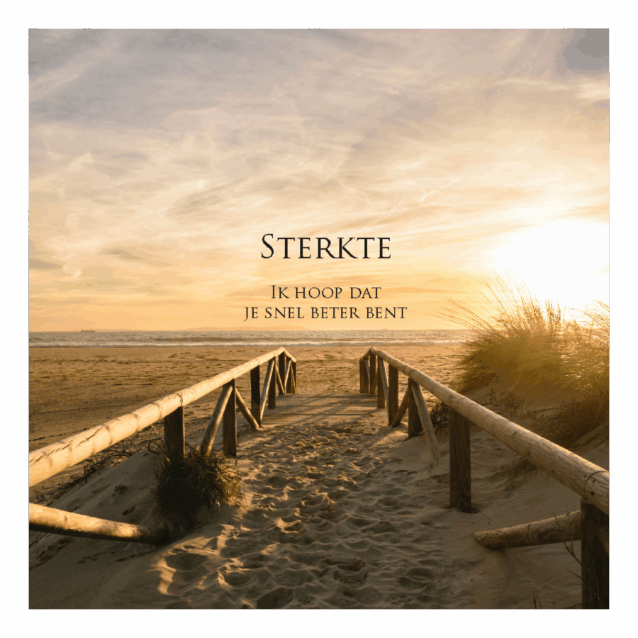 Wenskaart 'Sterkte - Strandpad'