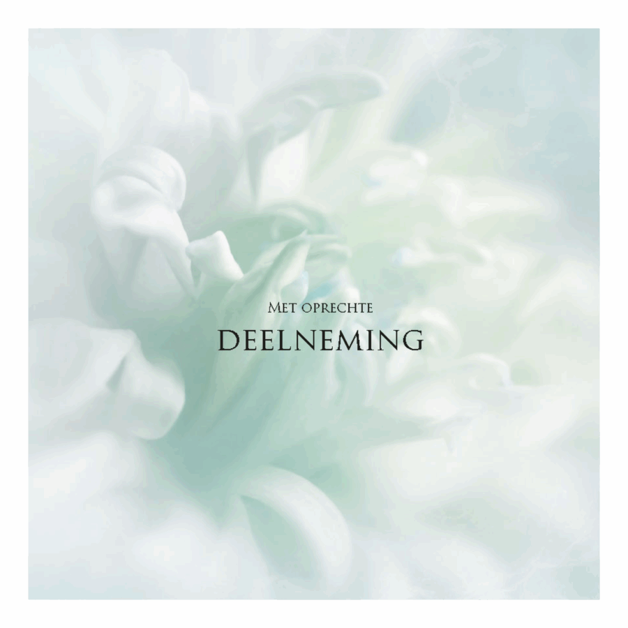 Wenskaart 'Met oprechte deelneming - wit'