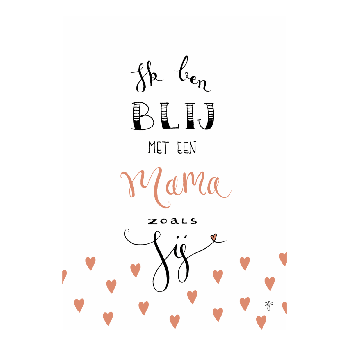 Kaart 'Blij met een mama'