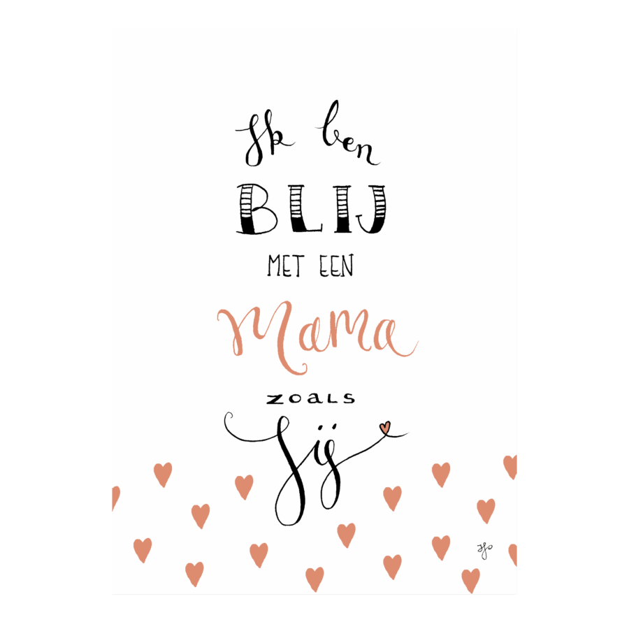 Kaart 'Blij met een mama'