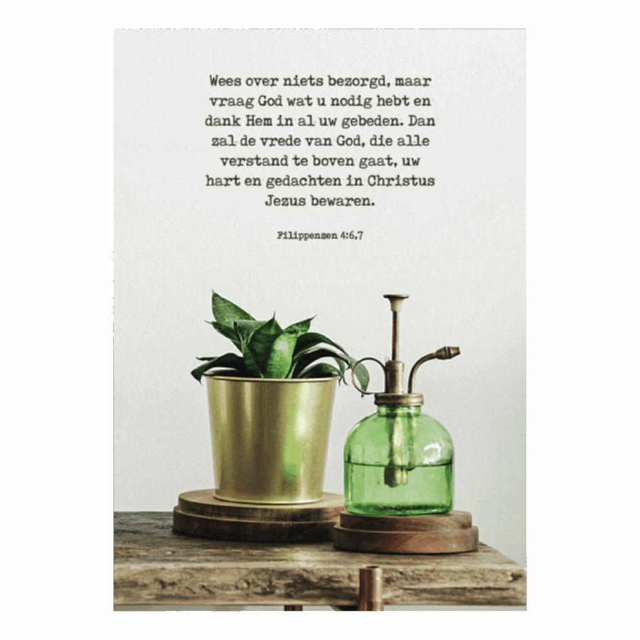 Poster A4 'Wees over niets bezorgd'