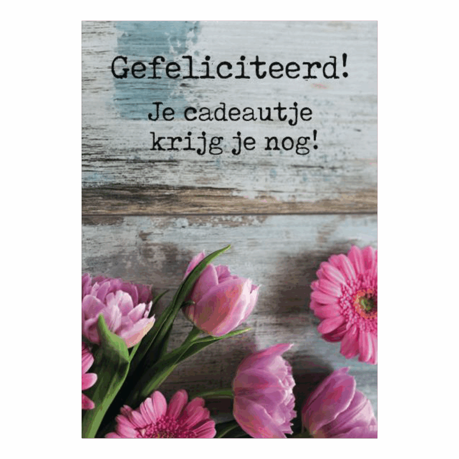 Voordeelkaart 'Gefeliciteerd! Je cadeautje krijg je nog'