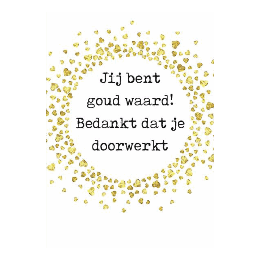 Voordeelkaart 'Bedankt dat je doorwerkt'